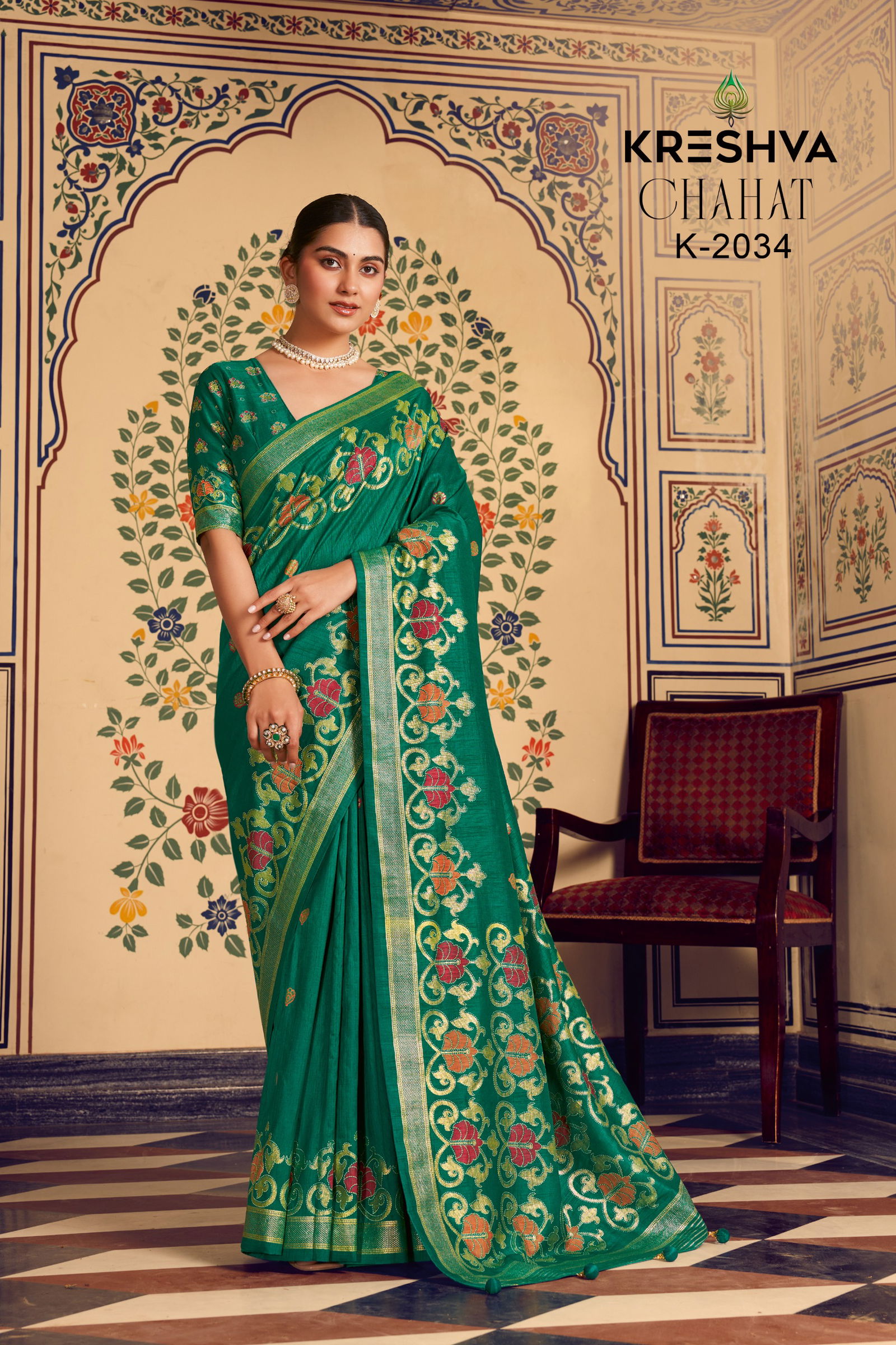 Chahat By Kreshva P V Silk Banarasi Traditional Wear Saree Wholesalers In Delhi